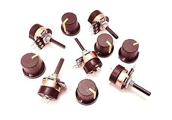 ERH India (Pack of 5) 10k Potentiometer with Knob Linear Resistor Volume controllerON-Off. 10k Volume Control with Knob