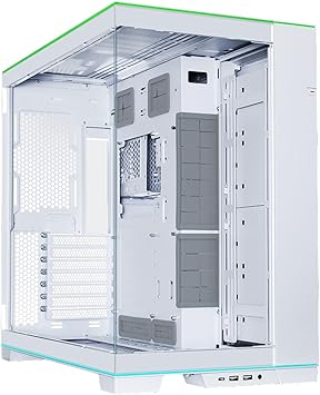 Lian Li O11D EVO RGB bilgisayar kasası, entegre RGB aydınlatma, 455 mm GPU içermez, 420 mm'ye kadar radyatör, çelik, alüminyum, sertleştirilmiş cam, beyaz