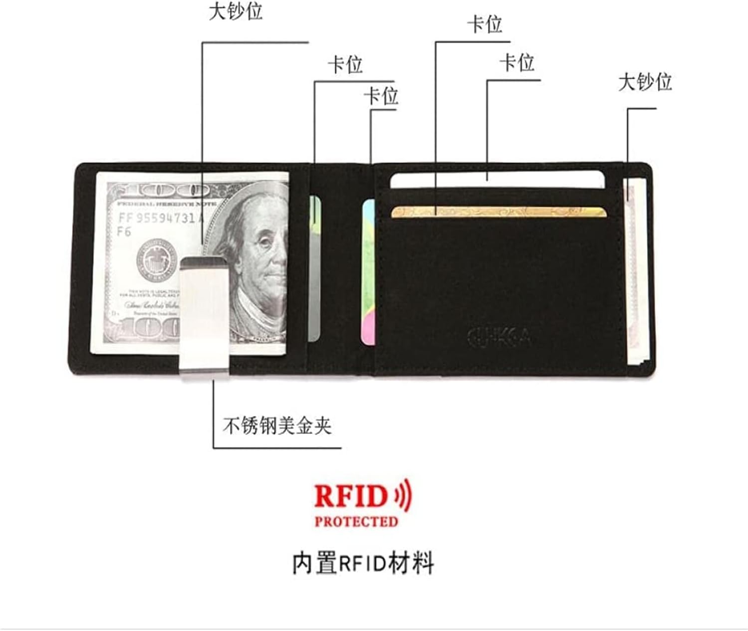 [AtEEco] メンズウォレットスリムミニクレジットカードホルダー自動的に財布ホルダー薄い小さなカジュアルケースお金 (Color
