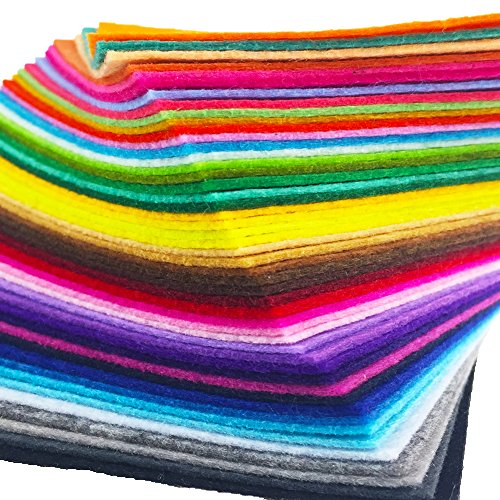 Flic-Flac 48Pcs 12 X 12 Inches (30 X 30Cm) Assorted Color Felt Fabric Sheets Patchwork Sewing Diy Craft 1Mm Thick … (30Cm * 30Cm, 48Pcs) #TOP7