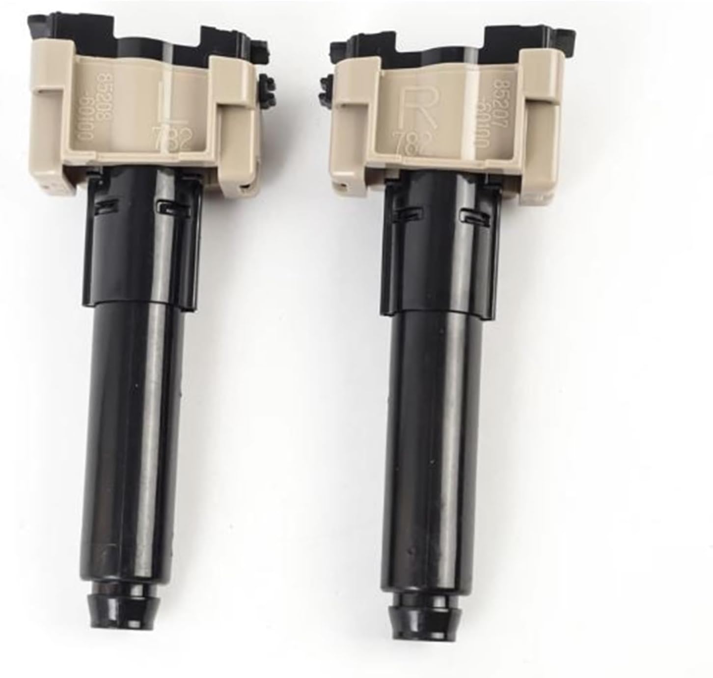 Left + Right Car Headlight Washer Nozzle Water Sprayer Headlamp Cleaning Jet OEM No. 85208-60100 8520860100 85207-60100 8520760100