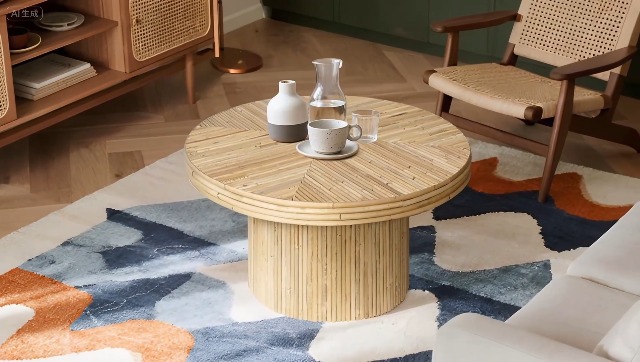Amazon.com: Round Rattan Coffee Table - Mid Century Modern, Boho