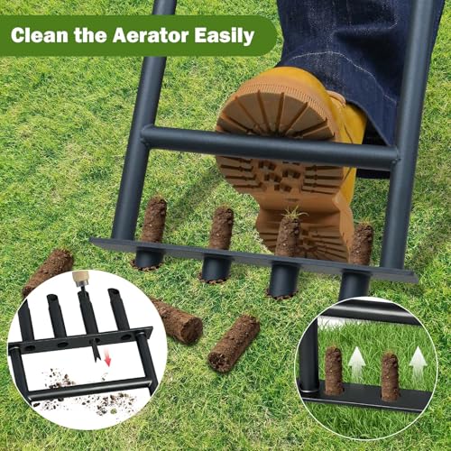Manual Lawn Aerator Tool, Heavy Duty Detachable Iron Grass Aerator miniatura 6
