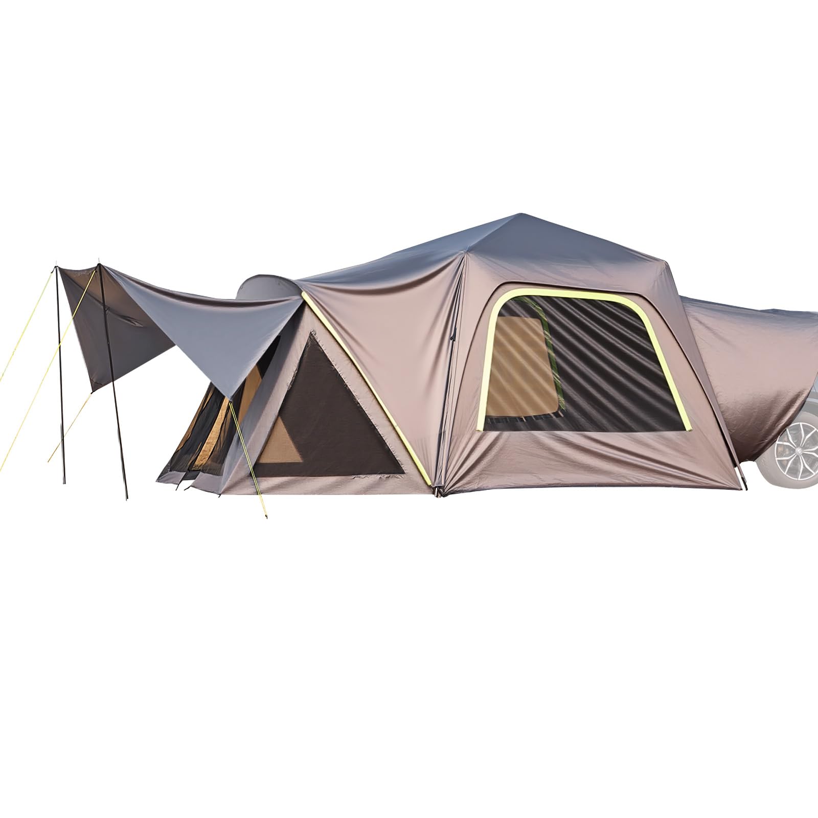 VEVOR SUV-Zelt Camping Auto-Zelt (305 x 310 x 230 cm) wasserdichtes PU2000 geräumiges Doppelschicht-Design für 5-8 Personen, SUV-Campingzelt mit Schattenmarkise & Netzfenstern & Regendach & Tasche