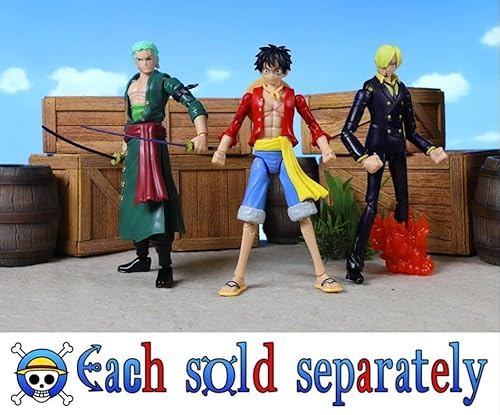 Bandai - Anime Heroes - One Piece - Figurine Anime heroes 17 cm – Monkey D. Luffy version Dressrosa - Licence Officielle One Piece - Figurine articulée Luffy - Jouet Enfant 4 ans et + - 37007