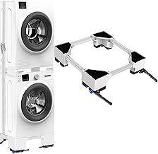 NIUXX Washing Machine Platform 12 cm with Brakes & Wheels, Adjustable Base for Washing Machines 400 kg, Support with Lockable Wheels