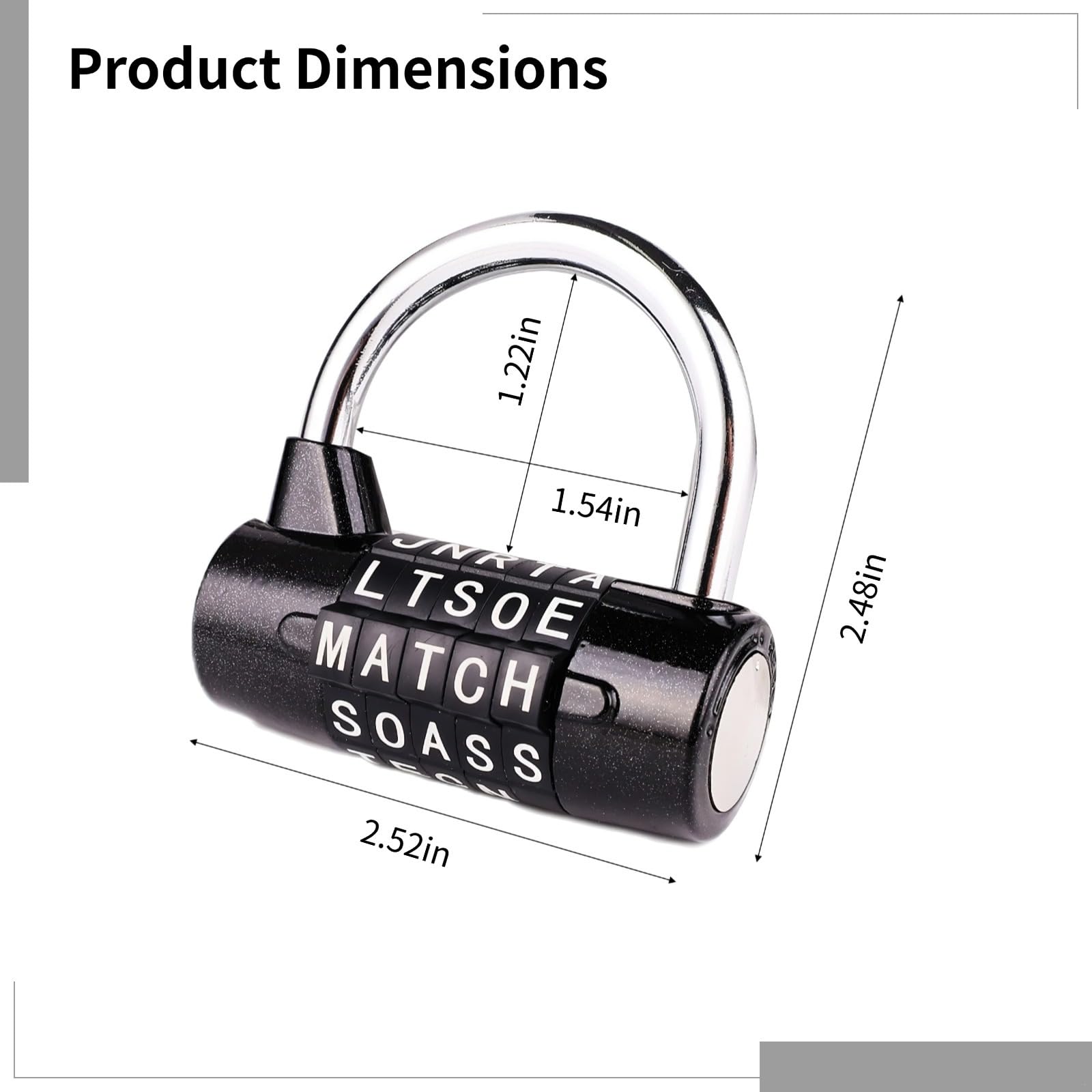 Lucchetto a combinazione a 5 lettere, codice regolabile, qualità e sicurezza, antiruggine, ideale per scuole, palestre, 4 pezzi, disponibile in rosso, argento, nero e blu
