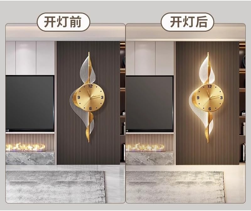 Clock Hanging Wall Living Room TV Background Led Luminous Light Painting(White-Dinosaur Doodle4,45 * 120cm) image 4