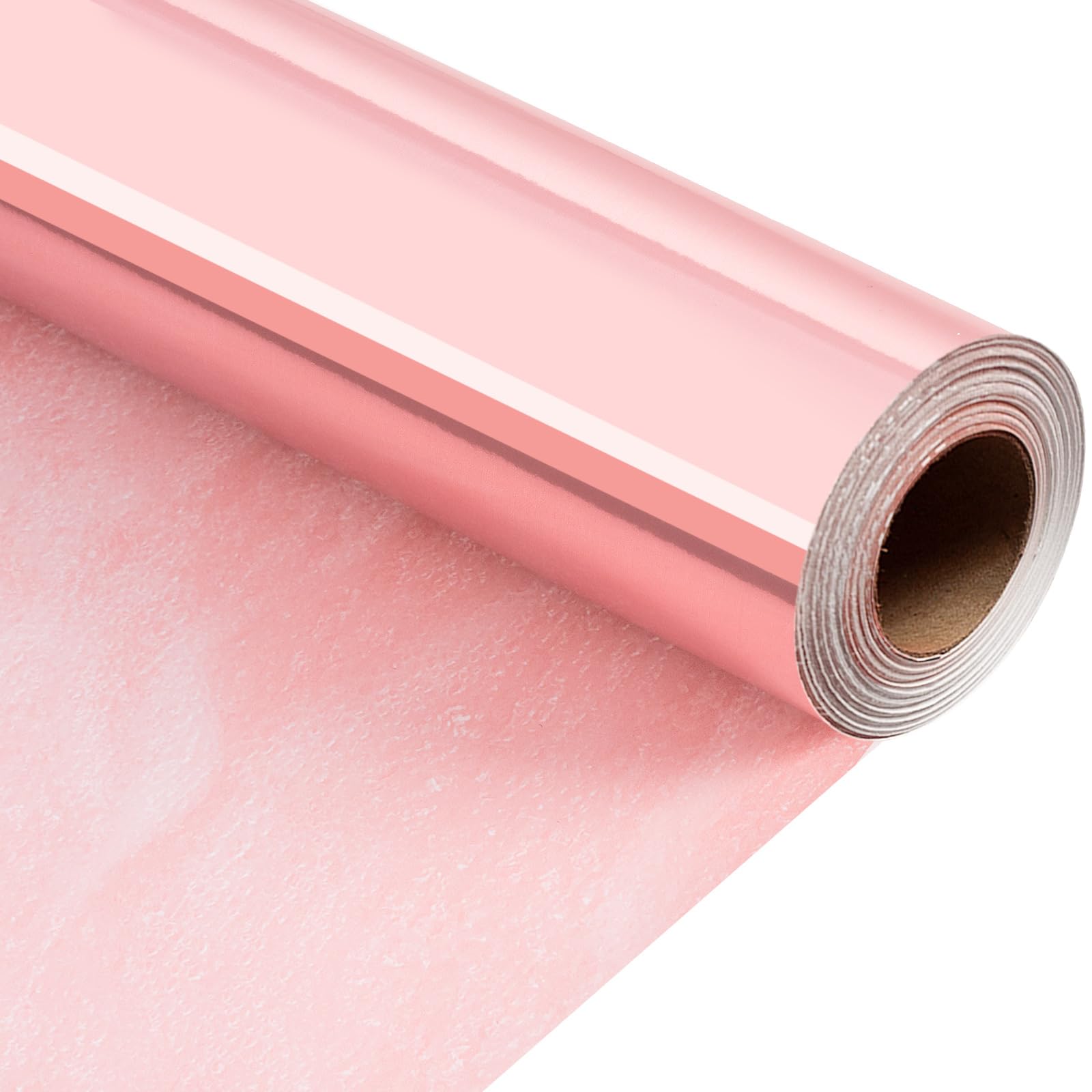 Wikadlik Reversible Pink Wrapping Paper - Metallic Pink Solid Color Gift Wrap for Birthday, Valentines Day, Mothers Day, Baby Shower, Wedding - 43cm x 10m Mini Roll โ image 1