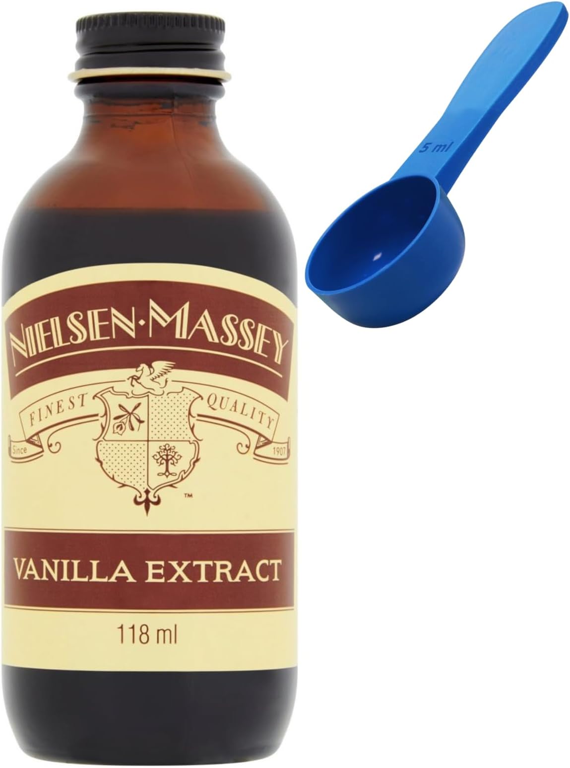 Nielsen Massey Pure Vanilla Extract 118 ml with Measuring Spoon Bundle