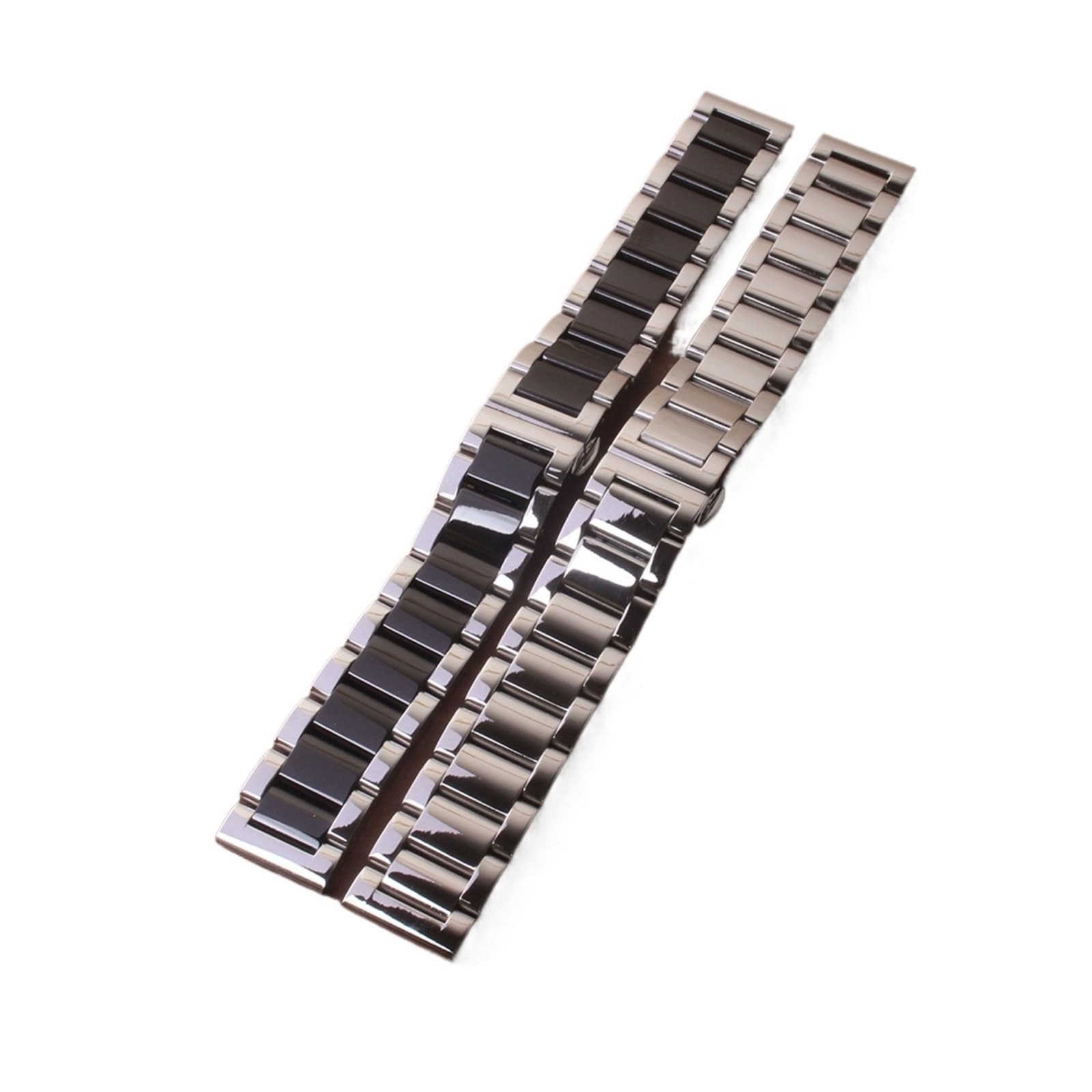 Générique FYXT 18mm 19mm 20mm 21mm 22mm 23mm 24mm Argent Noir Bracelets De Montre En Acier Inoxydable Poli Bracelets De Montre Bracelet Bracelet Extrémités Incurvées Libres