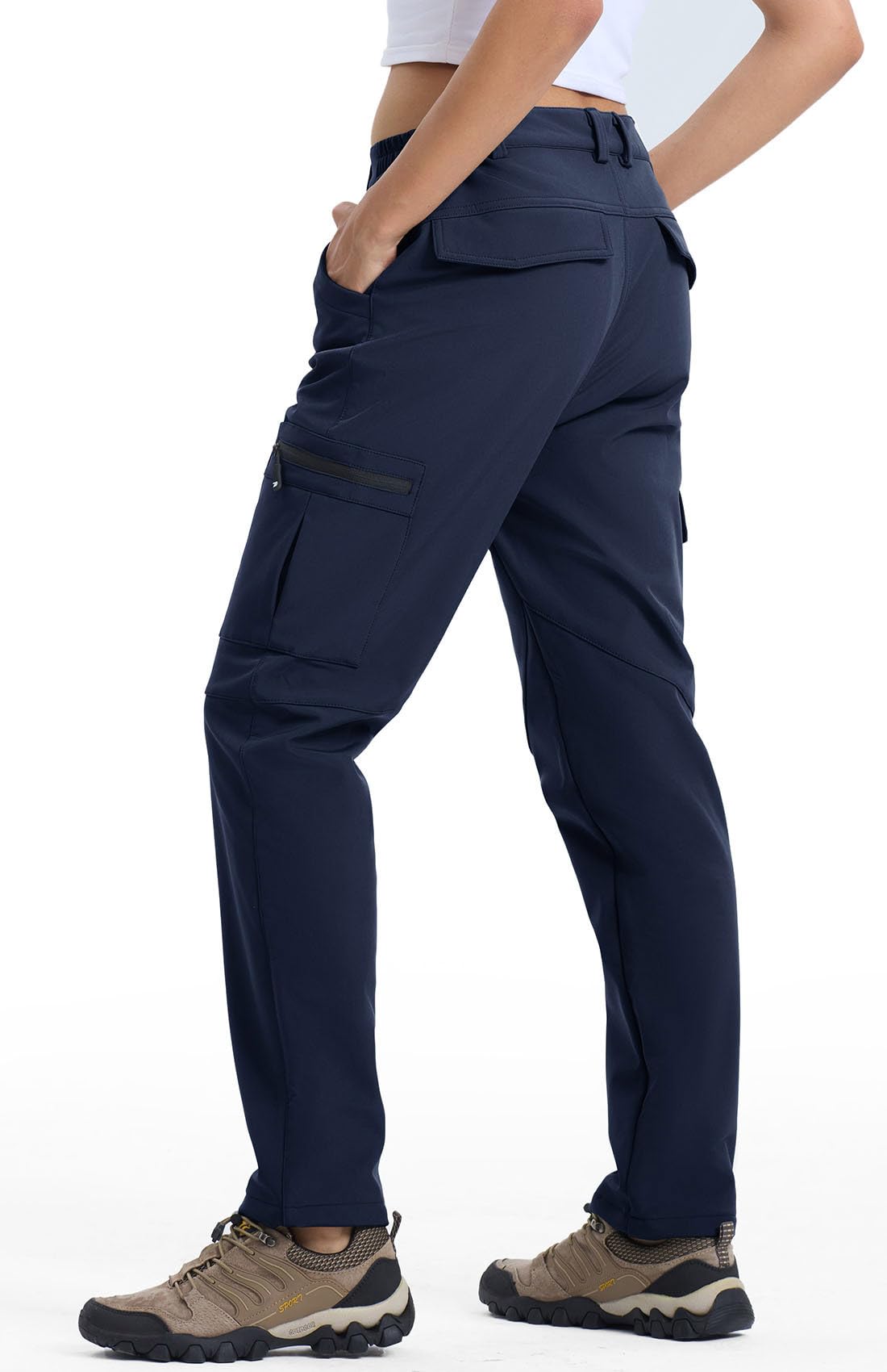 YSENTO Pantalones de senderismo impermeables para mujer, pantalones de softshell, pantalones de esquí de invierno, pantalones de snowboard forrados, pantalones de trekking, pantalones funcionales