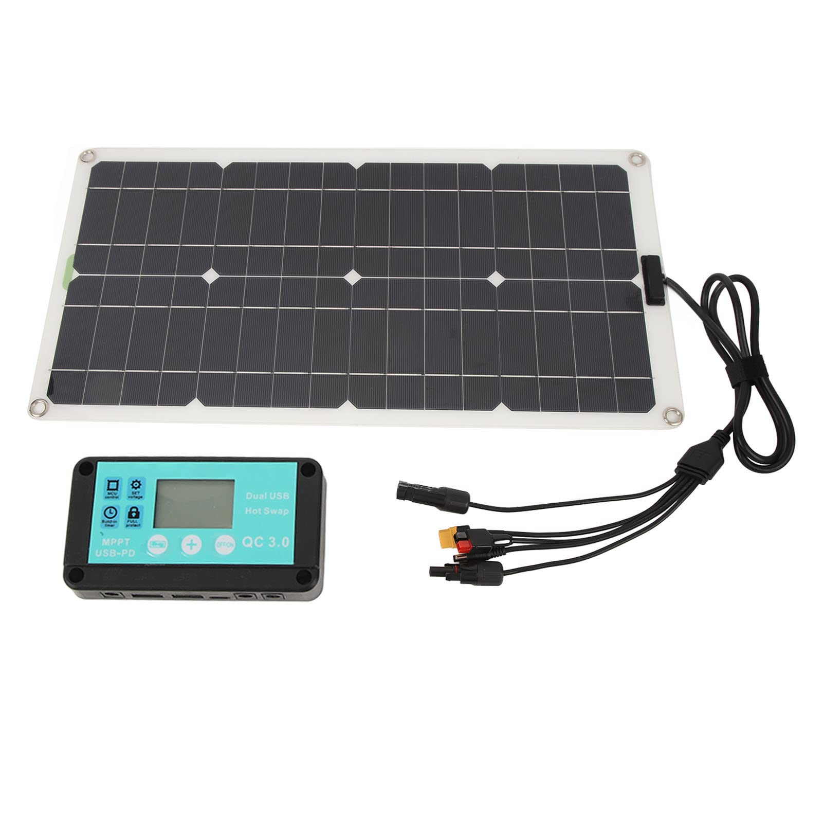 Sonew 250 W Monokristallines Solarpanel mit Controller und Zwei USB-Anschlüssen für Hocheffizientes Laden von Wohnmobilen mit 12 V, 24 V und 48