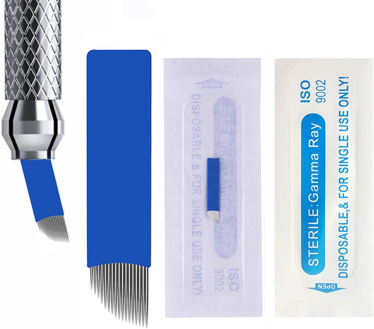 30Pcs Disposable Eyebrow Microblading Needles,Lip Tattooing Microblades Permanent Makeup Blades for Single Use Only (18needle)