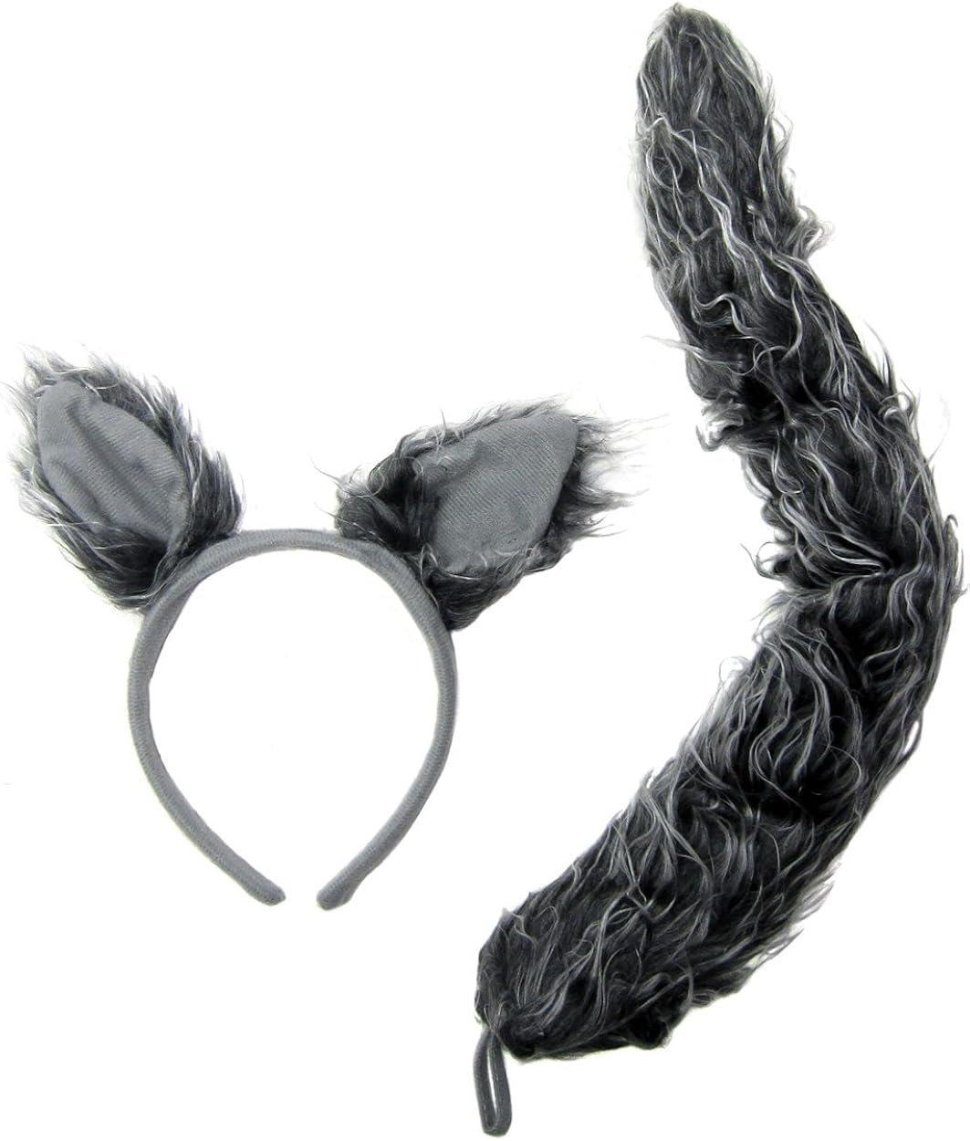 J24630 Wolf Ears & Tail Set Gray, One Size : Clothing, Shoes & Jewelry