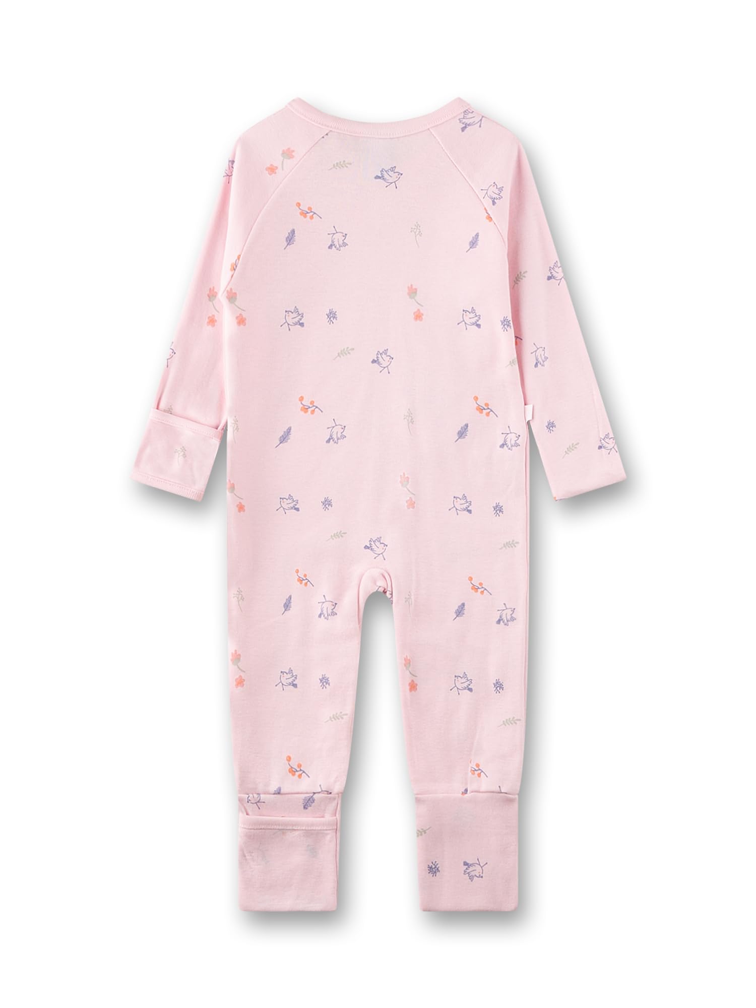 Sanetta Baby-Strampler rosa Birds | Praktischer und bequemer Strampler aus Bio-Baumwolle für Mädchen.