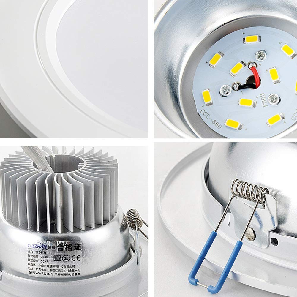 Foco empotrable de Techo, luz de Panel, luz de Estudio empotrada, luz de Techo empotrada para Centro Comercial, luz de Techo LED de 7 W, 9 W y 12 W, 6000 K, Integrado.