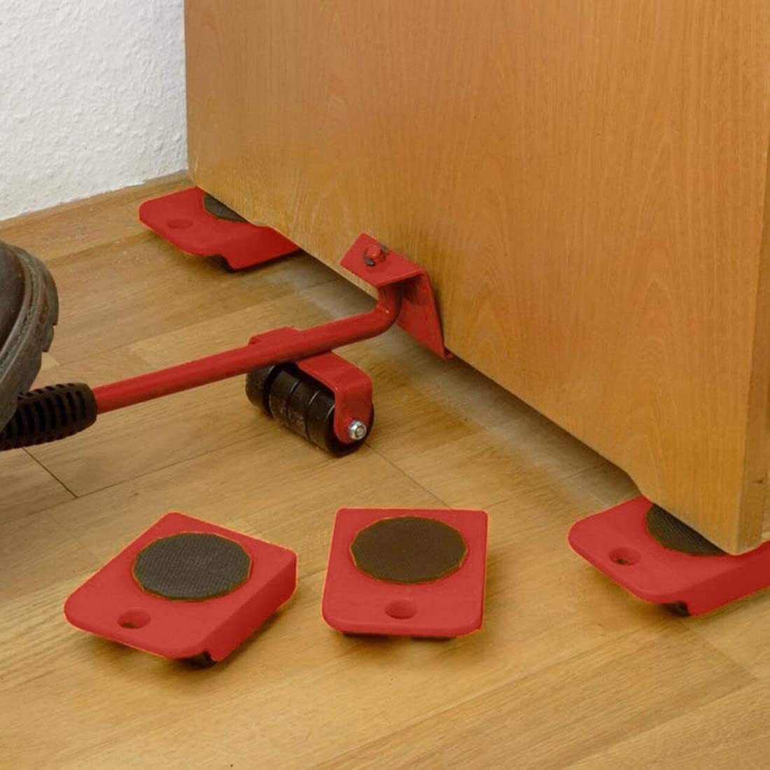 Varnova Furniture Lifter Mover Tool Set-Heavy Duty Furniture Shifting and Mover with 4 Sliders for Easy and Safe Moving, 360 Degree Rotatable Pads, Suitable for Sofas, and Refrigerators 1