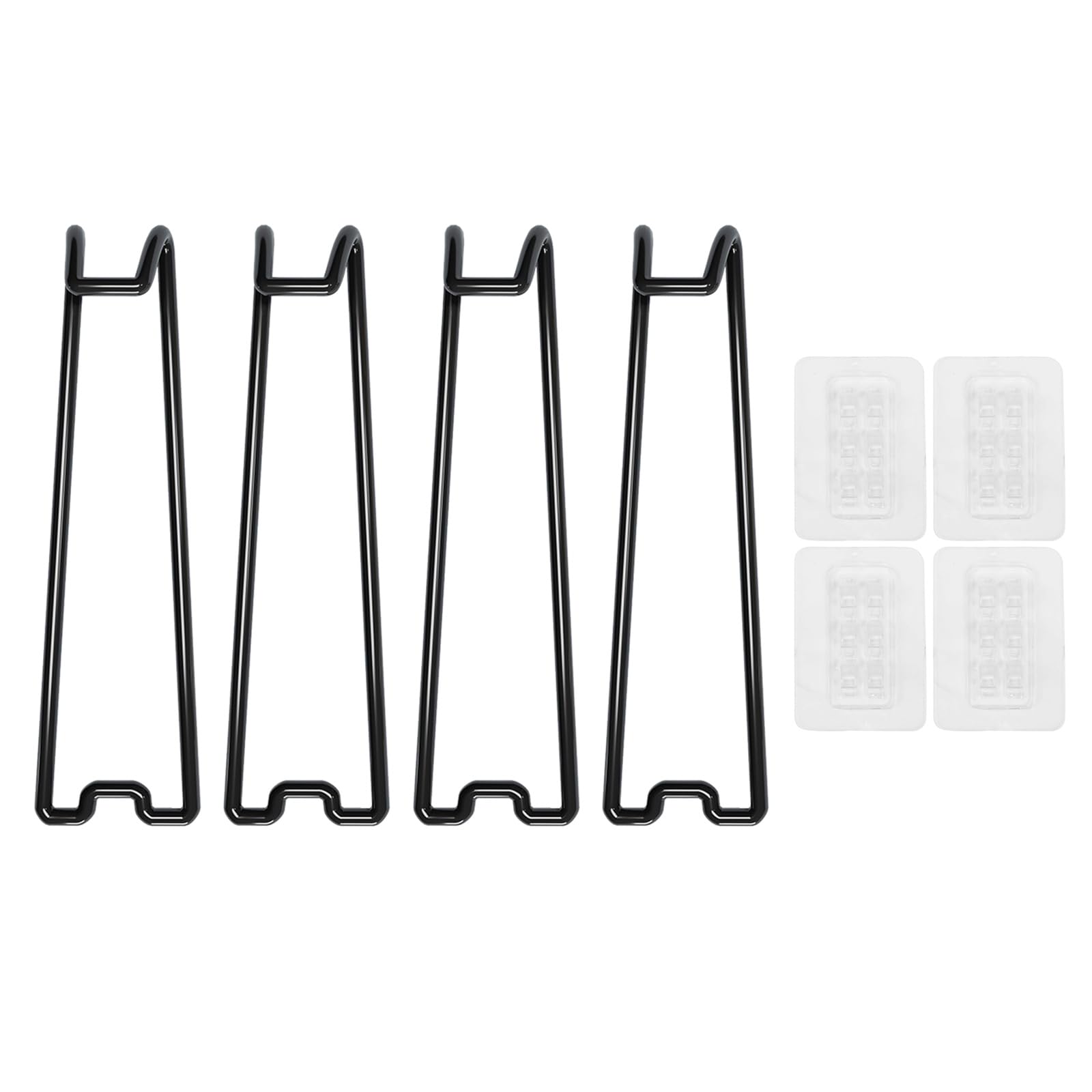 Kalttoy 4Pieces Adhesive Picture Frame Easel Brackets Black Metal Photo Holder Back Stand for Photo Painting Display Frame