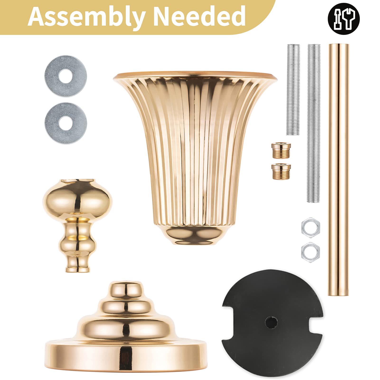 NUPTIO Gouden vaas voor bruiloft centerpieces: 2 stuks 55,5 cm hoge bloem trompet vazen metalen standaard voor gouden bruiloften tafel centerpieces verjaardagsfeestje verjaardag decoraties