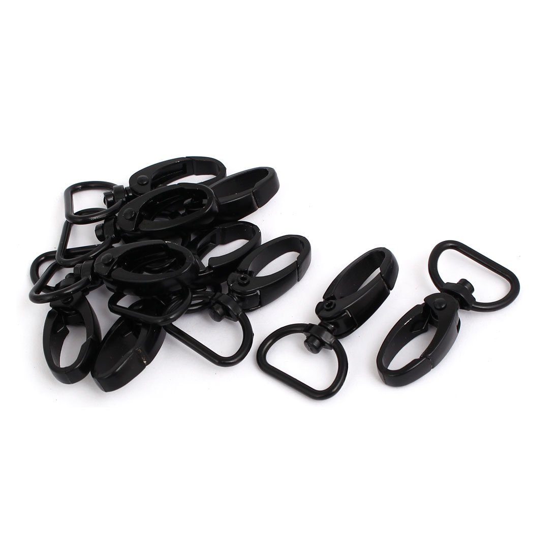 Aexit 20mm Metal Home hardware D-Ring Swivel Snap Hook Lobster Trigger Clasp Clip Black 10pcs Model:91as436qo532