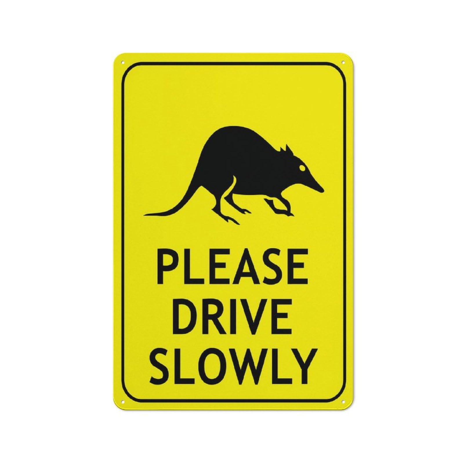 Quenda Please Drive Slowly Bright Yellow Sign 12X8 Inch Tin Sign Great For Garden And Yard Wall Decor