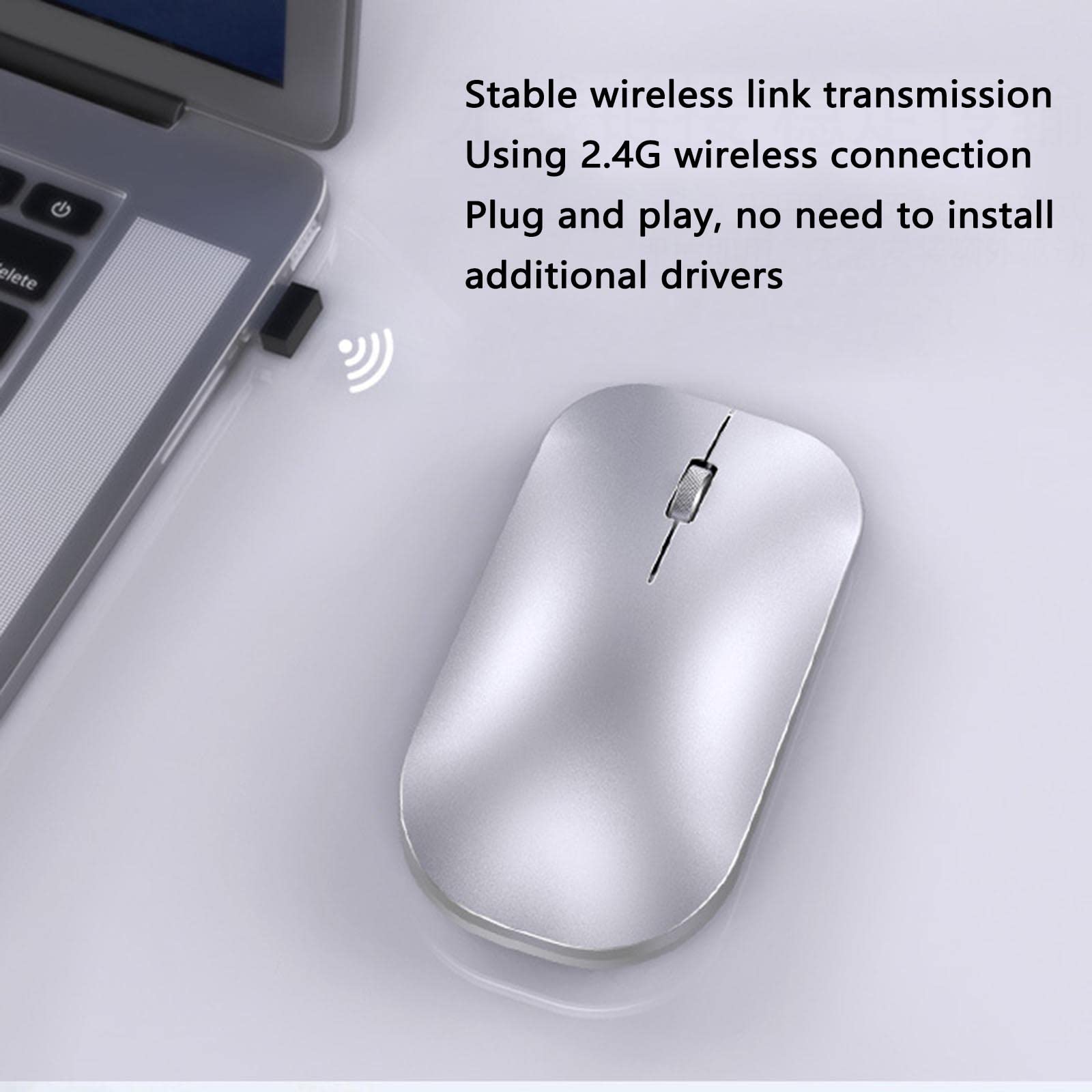 Mysz Mysz bezprzewodowa Mysz komputerowa do laptopa USB do gier Bluetooth Ergonomiczna mysz z możliwością ładowania Urządzenie wskazujące Bezprzewodowa, podwójny tryb Ciche, czterokierunkowe kółko prz