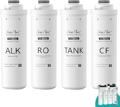 One Set of Filters for T2-600A Reverse Osmosis System Replacement Cartridges