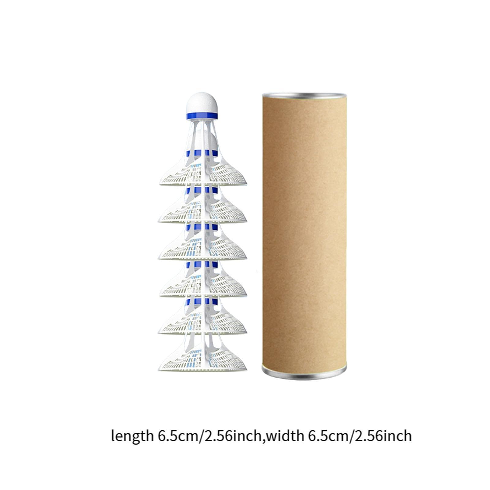 rockible Windproof Badminton Balls Set for Parks, Grasslands Wear Resistant Portable 2.5x2.5inch Foam Head, White 6Pcs