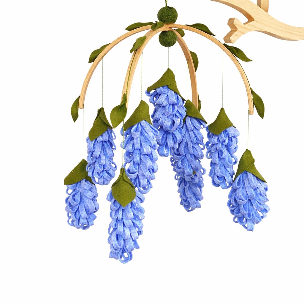 Blue wisteria baby mobile Flower mobile Baby girl mobile Blue nursery decor Baby Mobiles Hanging Floral Mobile