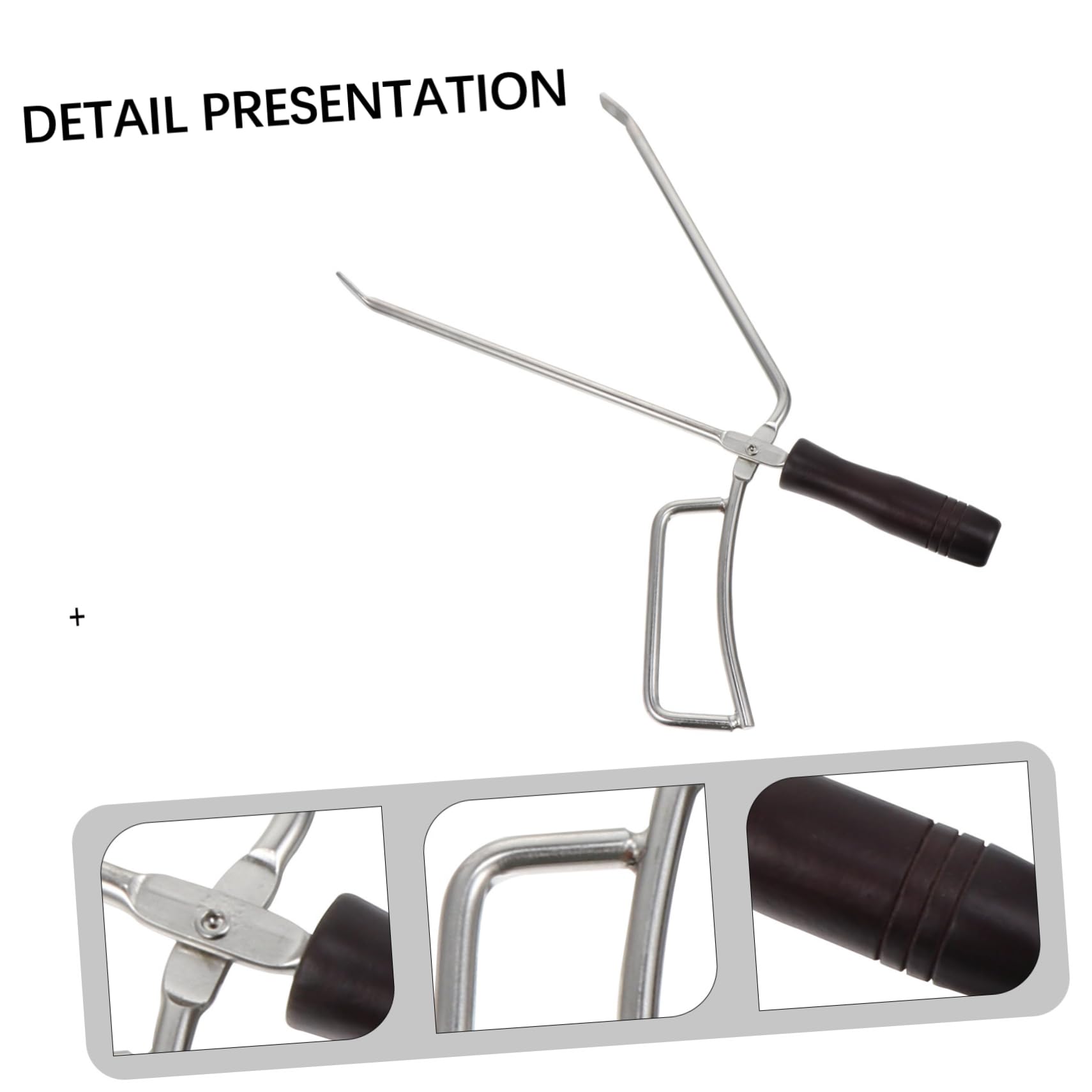 Pinza per Barbecue Carbone Lunga in Acciaio Inossidabile Manico in Legno | Festa Estiva, Outdoor Barbecue, Design Ergonomico e Resistenza alle Macchie