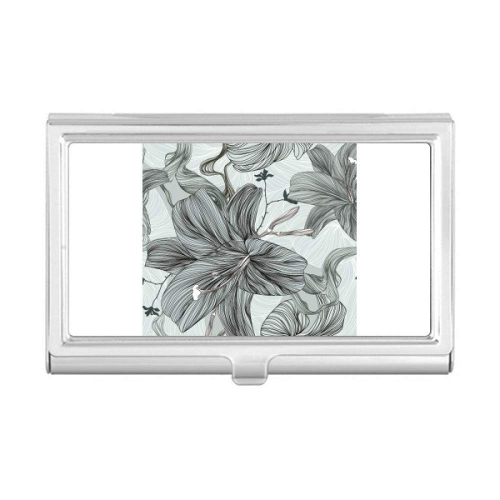 DIYthinker Lily Drawing Art Plant Flower Business Card Holder Case Wallet