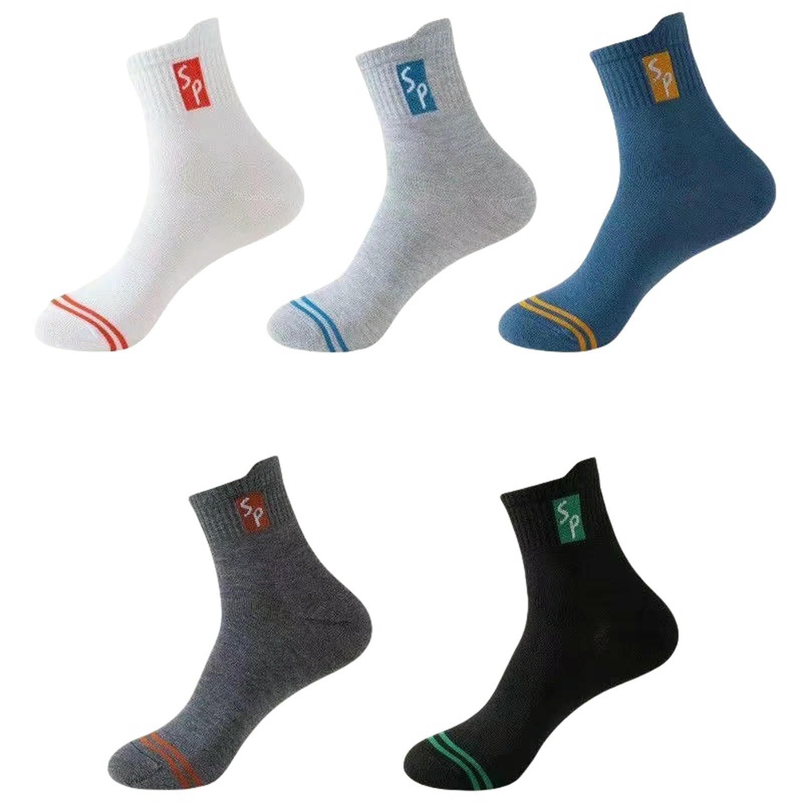 skarpety 5 par nowe męskie skarpety sportowe bawełniane na co dzień spacer wiosna jesień moda dla mężczyzn rozmiar Eu38-45