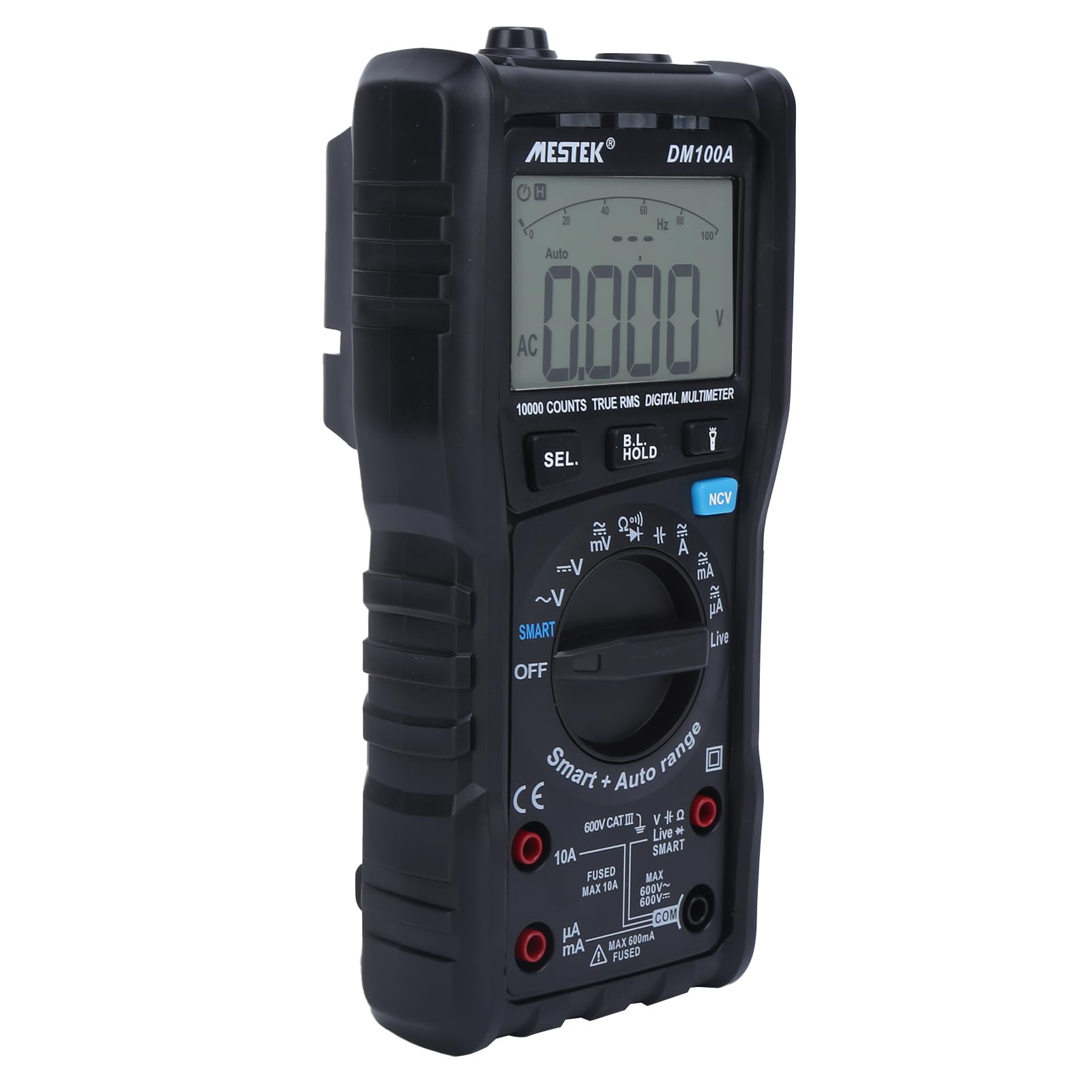 Multimetro Digitale DM100A Tester di Tensione e Corrente Portatile Ad Alta Precisione per Test Elettrici con Design Compatto e Display Chiaro