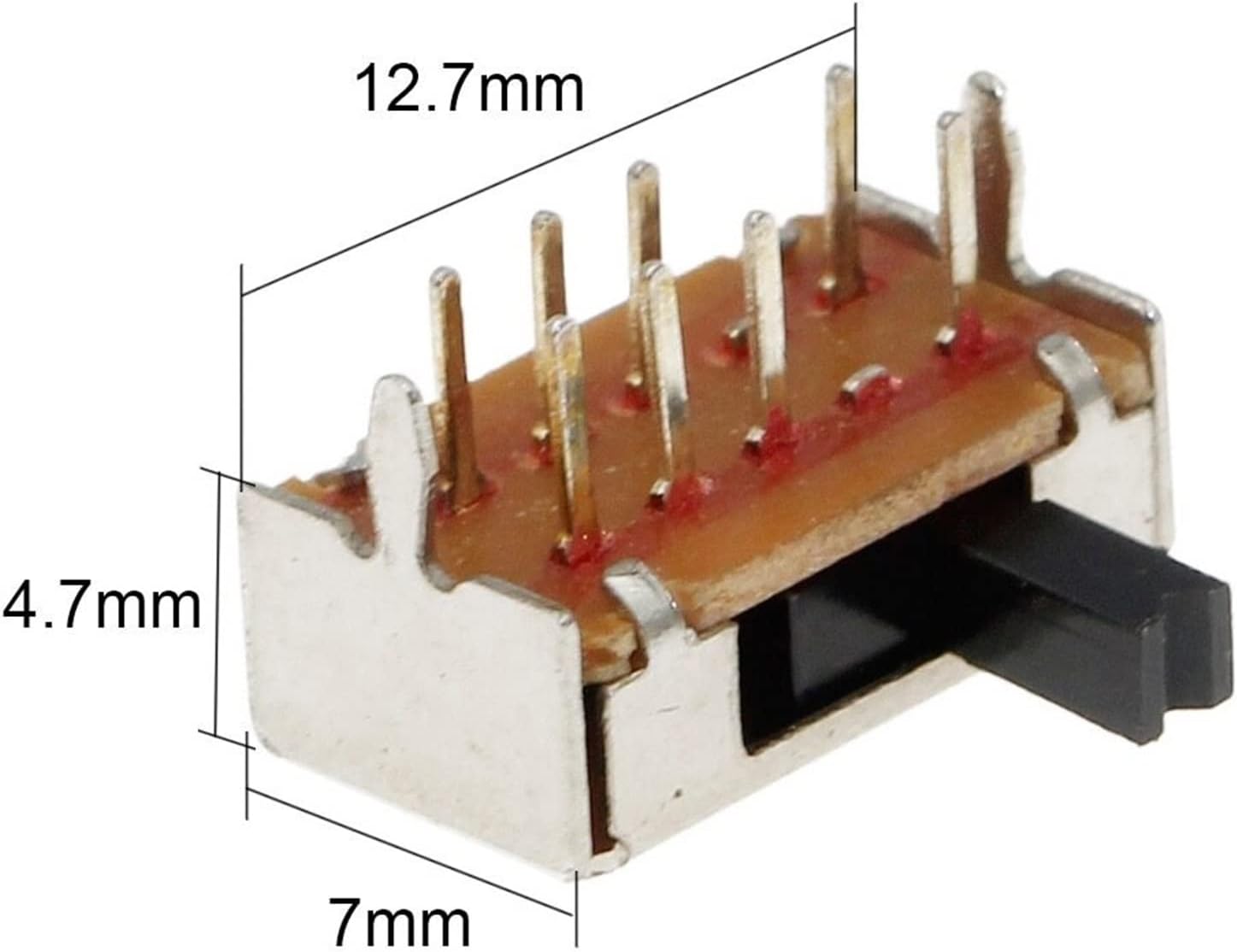 100PCS SK23D07 8 Pin PCB 3 Position 2P3T DP3T Miniature Slide Switch Side Knob SK23D07VG4 Handle High 4mm