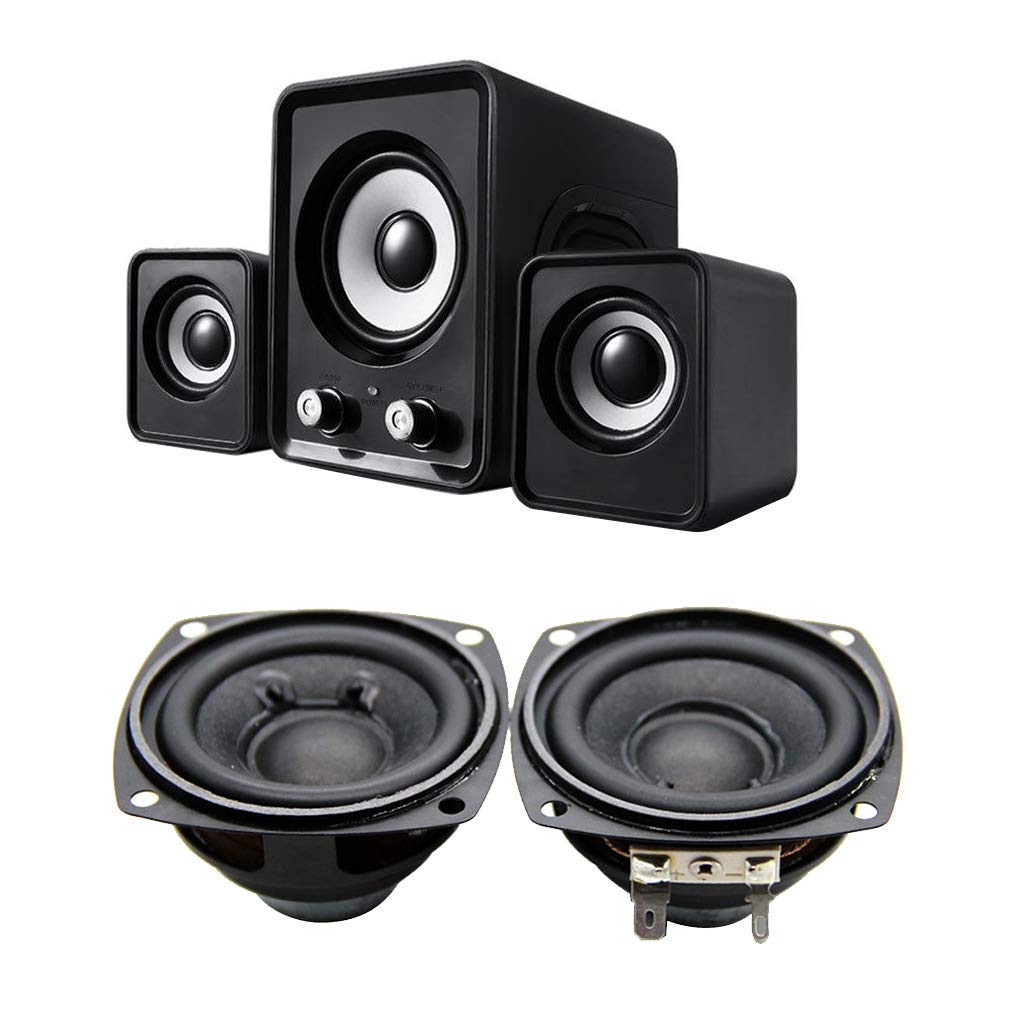 QMQJIA 1 Pair 66mm 2 Inch Inside Horn Loudspeaker 4 Ohm 10W Bass Multimedia Small Speakers with Fixing Holes