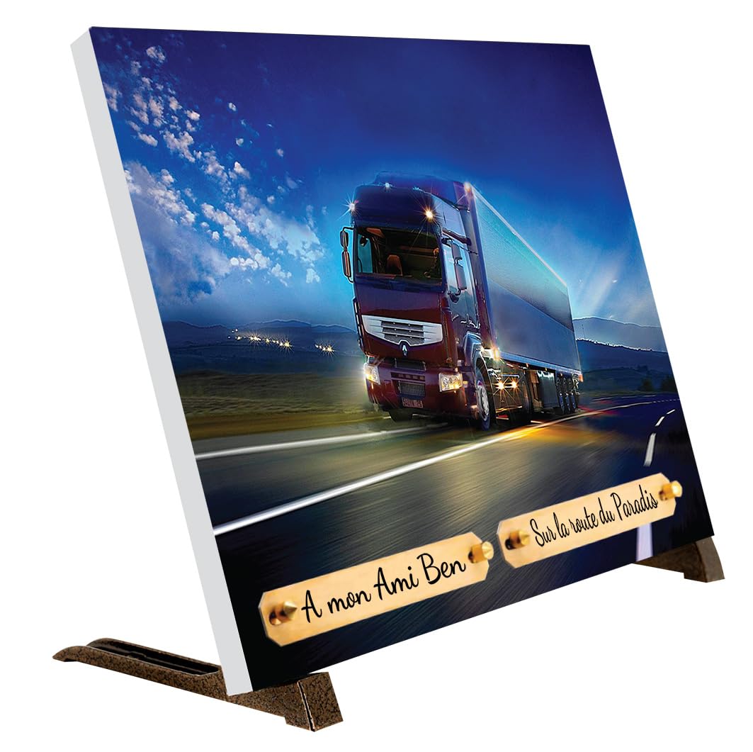 Plaque funéraire routier en plexiglas personnalisable pour tombe
