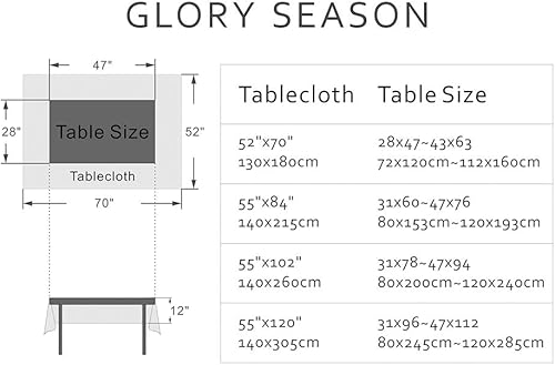 Miniatura 7 de GLORY SEASON Mantel rectangular de tela de arpillera de lino 100 % impermeable, con estampado floral, mantel de casa de campo, cubierta de vinilo de
