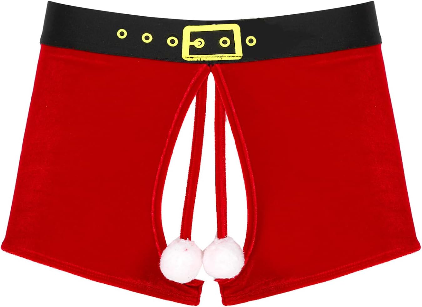 Lorilida Men's Sexy Velvet Santa Claus Christmas Boxer Shorts Underwear Xmas Holiday Trunks Underpants