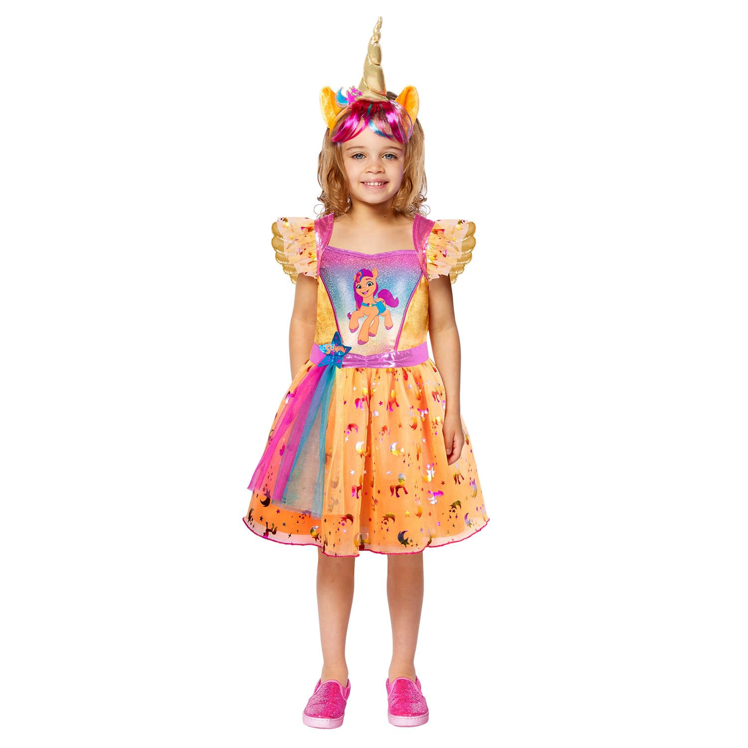 Amscan 9918480 - Oficjalnie licencjonowany kostium dziewczęcy My Little Pony Sunny Starscout Fancy Dress Age: 4-6 lat