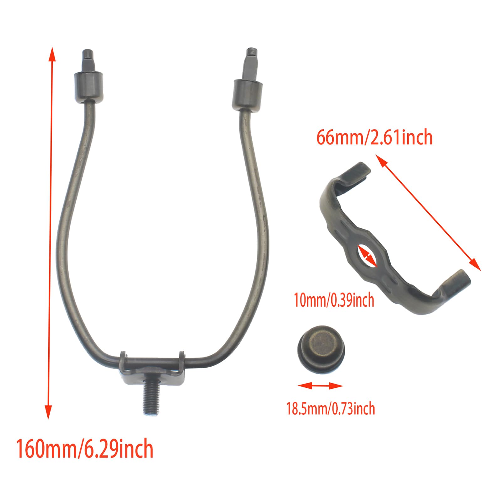 FDXGYH 6 inch Lamp Shade Harp Holder Kit Heavy Duty Horn Frame Lampshade Bracket with Solid lamp finial Cap for Table and Floor Lamps (Bronze)