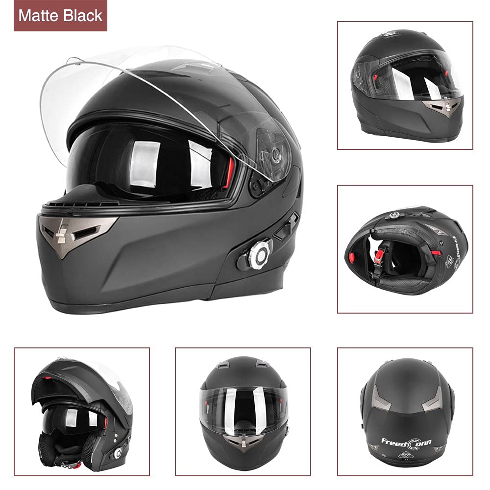 Buy Motorcycle Bluetooth Helmet, FreedConn BM2S DOT Helmet with Bluetooth Builtin,2Way
