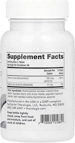Vista 12 de Theralogix Thera-D 2000 Suplemento de vitamina D - 2,000 UI (50 mcg) Tabletas de vitamina D3 - Suministro para 180 días - Suplemento de apoyo