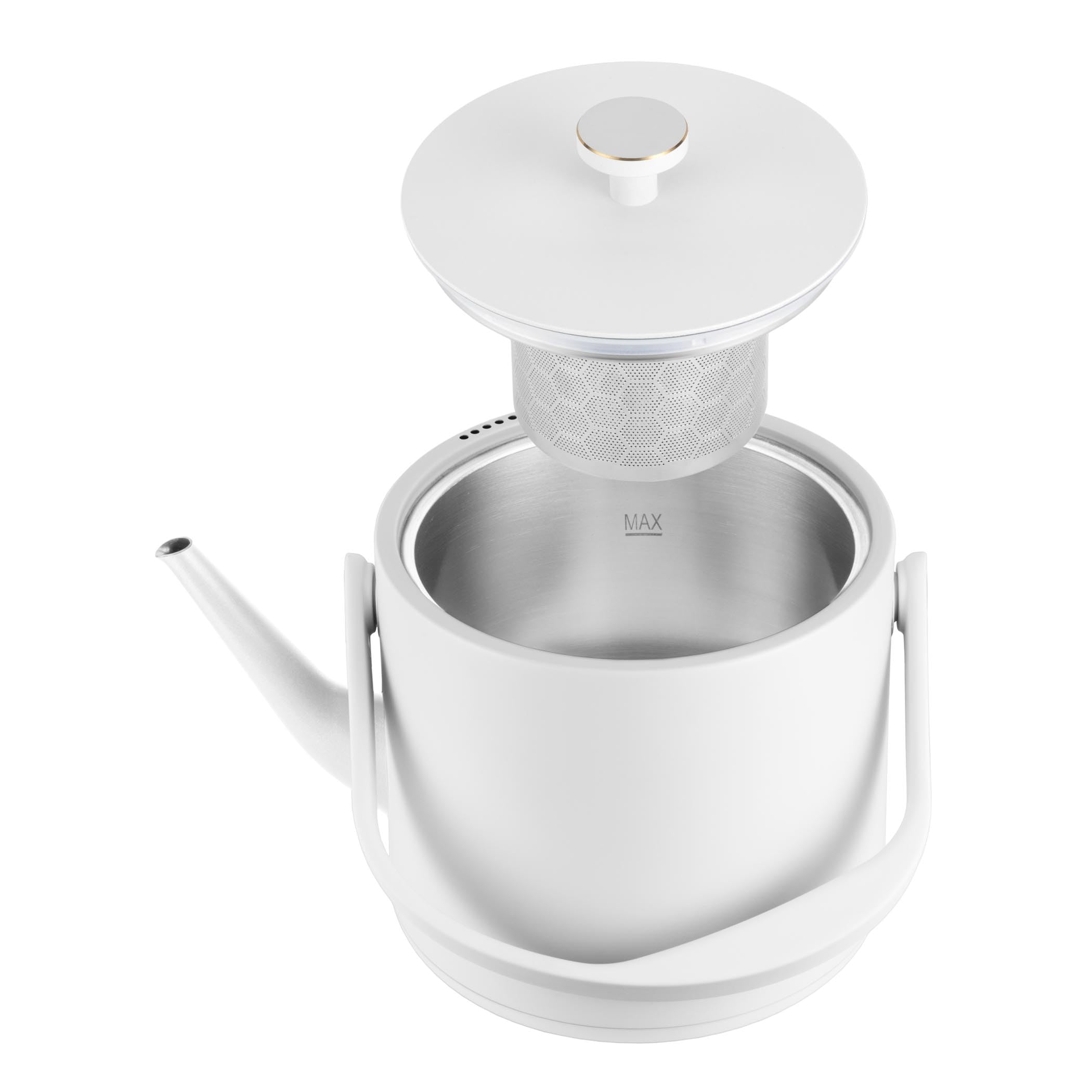 Bouilloire Électrique Charlotte à Température Variable 40-100°C, 0,6 L, Panneau Tactile, Passoire Amovible, Acier Inoxydable, Fonction Garder au Chaud, Protection Contre Surchauffe