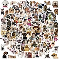 200 PCS Cute Dogs Stickers Pack – Waterproof Glossy Holographic Pet Stickers for Laptop, Water Bottle, Scrapbooking, Journaling, Kids & Dog Lovers