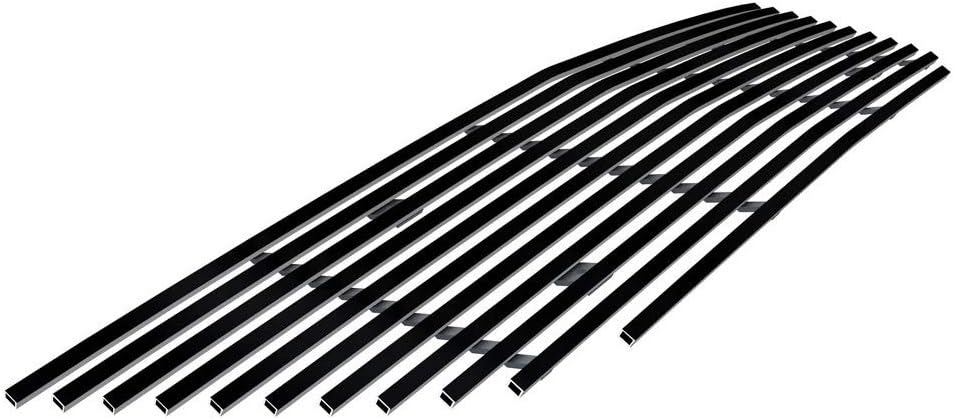 APS Compatible with Chrysler 200 2011-2014 Main Upper Stainless Steel Black 8x6 Horizontal Billet Front Grill Grille Insert S18-J27868R