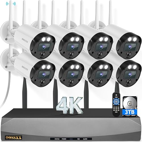 Miniatura 10 de (4K Ultra HD y audio de 2 vías) Cámara de detección PIR para exteriores Cámaras inalámbricas para sistema de seguridad en el hogar, antenas duales