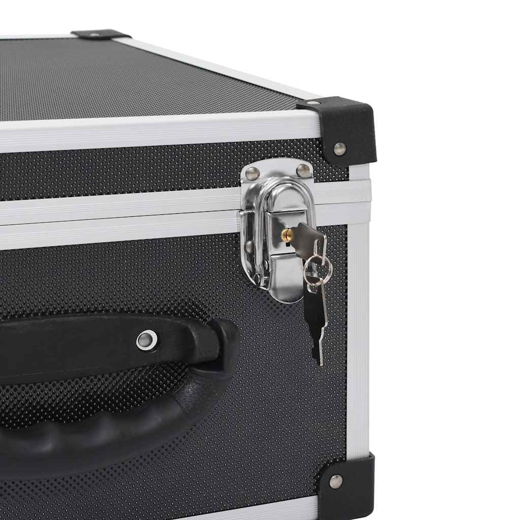 vidaXL CD Koffer für 40 CDs mit 2 Schlüsseln DJ Case Box Alukoffer Aufbewahrungsbox Transportbox Sortimentskoffer Aluminium ABS Schwarz DVD