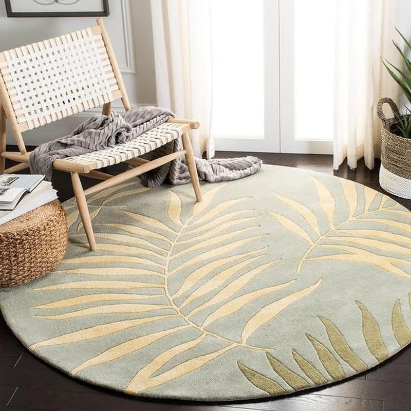 Image of Handmade Pure Woollen Carpet Collection for Hall with 1.0 inch inch Thickness 7 X 7 Feet - Round DGR25