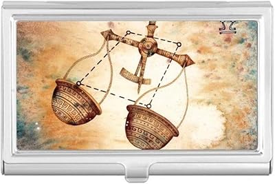 September October Libra Constellation Zodiac Business Card Holder Case Pocket Box Wallet